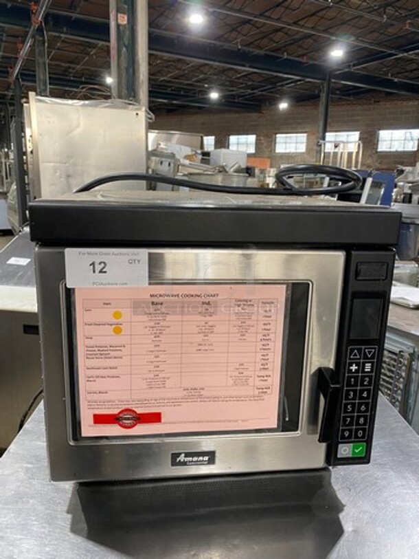 LATE MODEL! 2021 Amana Commercial Countertop Microwave Oven! All Stainless Steel! WORKING WHEN REMOVED! Model: RC30S2 SN: 2110120034 208/240V