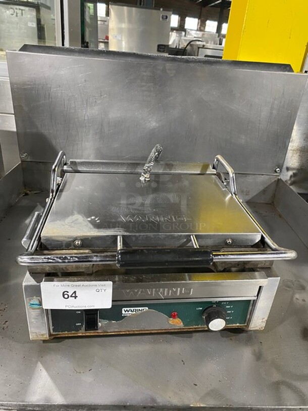 Waring Commercial Countertop Panini/Sandwich Tostato Supremo Grill! All Stainless Steel! Press With Flat Surface! Model: WFG250 120V - Item #1107547