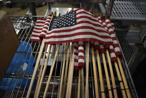 ALL ONE MONEY! Lot of 19 Small American Flags. Includes 25.5", 29.5