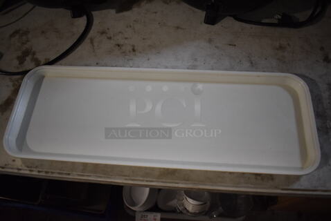 16 White Poly Long Trays. 25.5x9x1. 16 Times Your Bid!