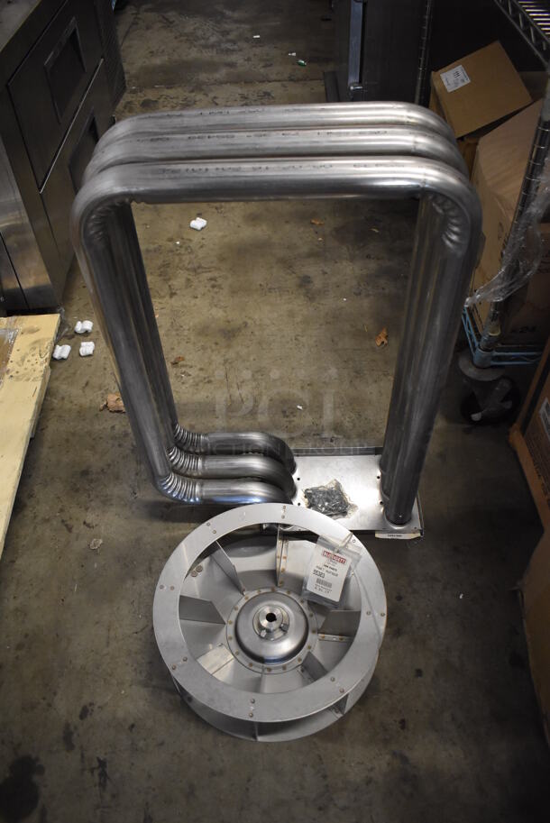 Box of Blodgett Parts Including 54791 Burner and 55303 Blower Wheel Key. - Image 1 of 9