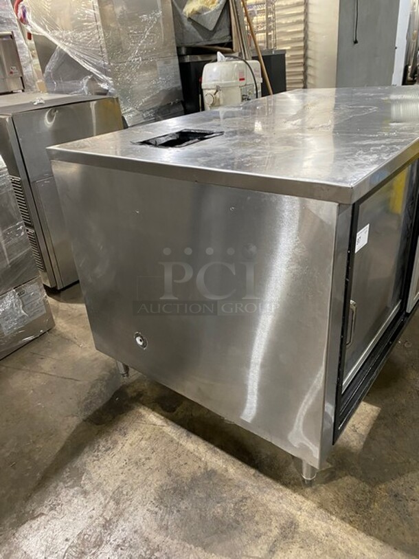 All Stainless Steel Commercial Work/Prep Table! With 2 Sliding Door Storage Space Underneath! On Legs! - Image 2 of 7