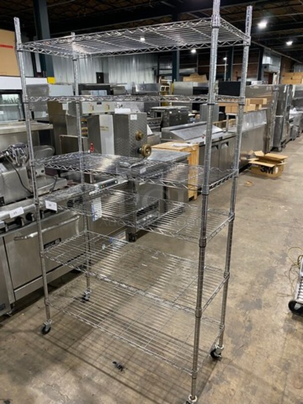 Commercial Metal 6 Tier Shelf! On Casters! BUYER MUST DISMANTLE! PCI CANNOT DISMANTLE FOR SHIPPING! PLEASE CONSIDER FREIGHT CHARGES! - Image 2 of 7