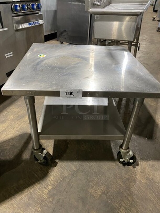 Solid Stainless Steel Work Top/ Prep Table! With Storage Space Underneath! On Casters! - Image 1 of 8