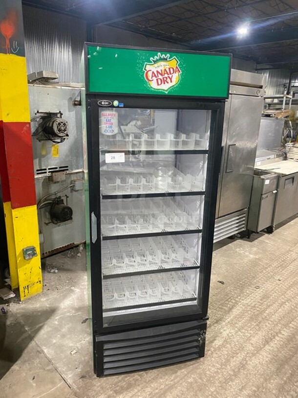 NICE! QBD Cooling Systems Commercial Single Door Reach In Cooler Merchandiser! With View Through Door! With Racks! Model CD26HC Serial 1ES170304384768! 115V 1Phase! WORKING WHEN REMOVED! - Image 1 of 7