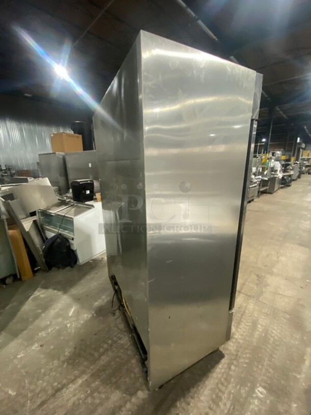WOW! True Commercial 2 Door Reach In Refrigerator! With Poly Coated Racks! All Stainless Steel! Model T49 Serial 7576280! 115V 1Phase! On Casters! WORKING WHEN REMOVED! - Image 3 of 9