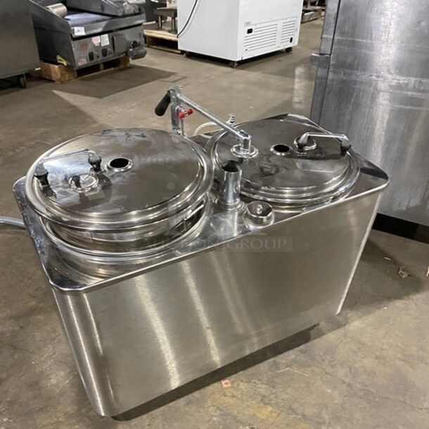 American Metal Ware All Stainless Steel Dual Coffee Brewer! With Hot Water Line! On Legs! Model 8103E Serial 106166! 120/208V 1 Phase! - Image 3 of 12