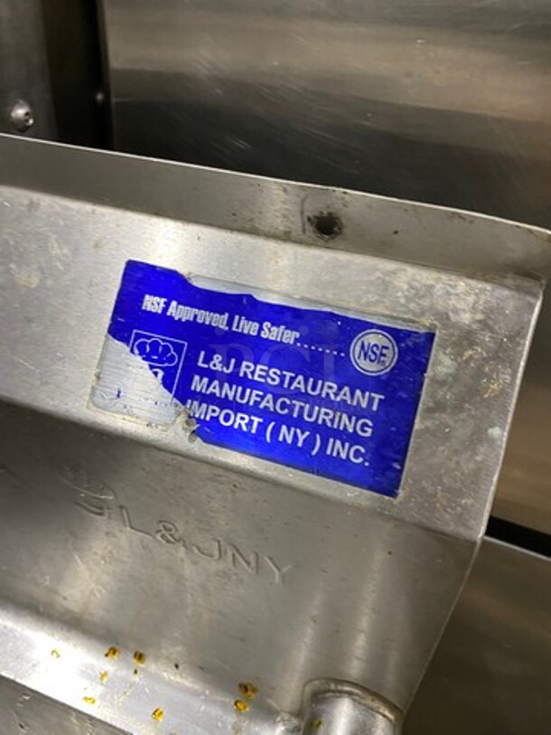 L & J Commercial 3 Compartment Dish Washing Sink! With Back Splash! All Stainless Steel! On Legs! - Image 7 of 9