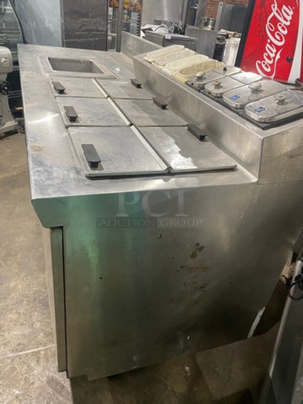 Commercial Refrigerated Prep Table! With Topping Rail! With Storage Space Underneath! All Stainless Steel! On Legs! - Image 4 of 11