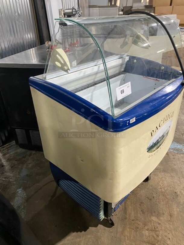 ISA Commercial Refrigerated Gelato Display Case Merchandiser! With Curved Front Glass! On Casters! Model: SAMOAUL4 SN: 3110430711 110/115V - Image 2 of 8