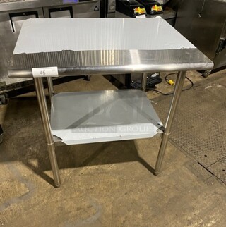 Like New! Stainless Steel 36" Commercial Worktable!
