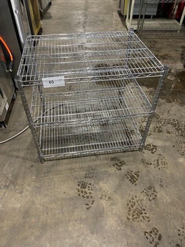 Commercial Metal 3 Tier Shelf! On Legs! BUYER MUST DISMANTLE! PCI CANNOT DISMANTLE FOR SHIPPING! PLEASE CONSIDER FREIGHT CHARGES! - Image 1 of 5