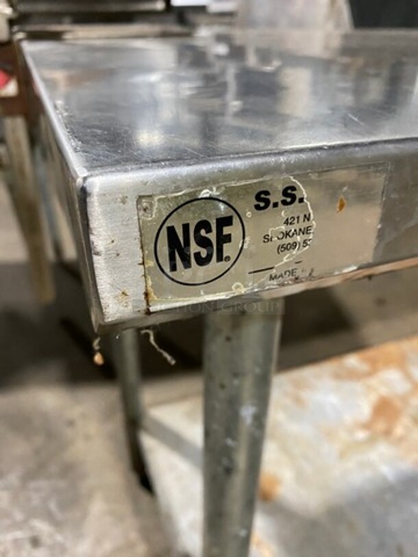 Solid Stainless Steel Work Top/ Prep Table! With Mounted Can Opener! With Storage Space Underneath! On Legs! - Image 8 of 8