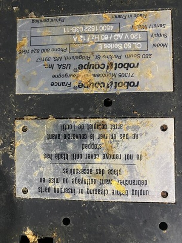 Robot Coupe Commercial Countertop Food Processor/Chopper Machine! All Stainless Steel! Model: CL50 SN: 4500152203B11 120V 60HZ 1 Phase - Image 8 of 9