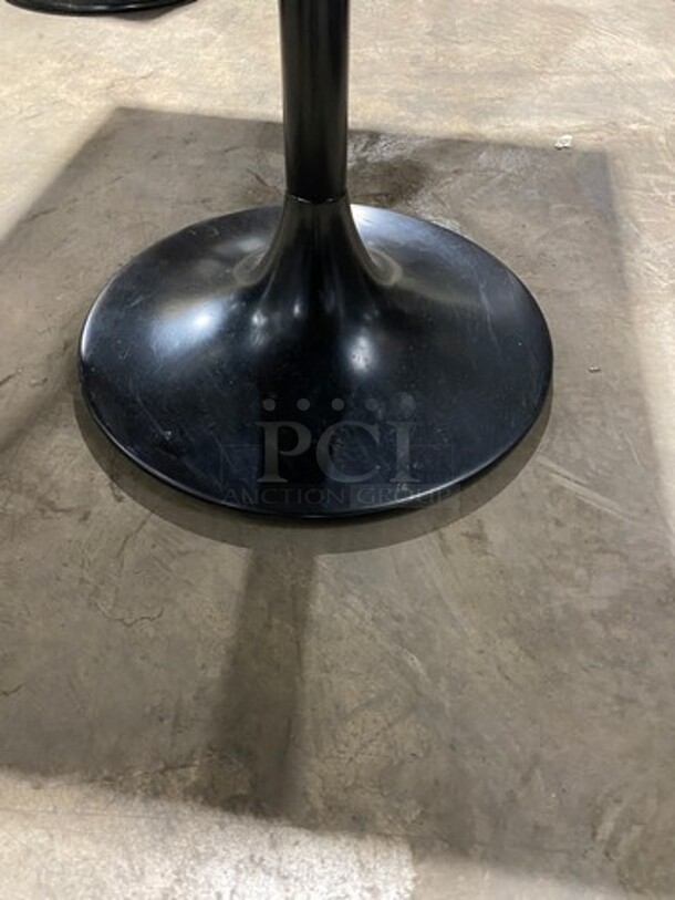 Brown Heavy Duty Solid Wood Tops Square Table! Black Metal Pedestal Style Base! 2x Your Bid! - Image 7 of 7