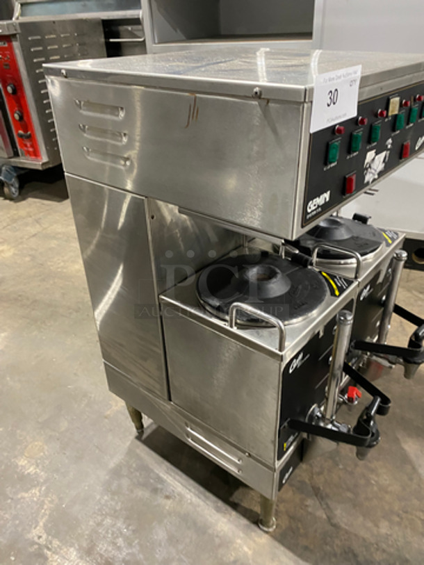 Curtis Commercial Countertop Dual Coffee Brewing Machine! With Hot Water Dispenser! With Beverage Holders/Dispensers! All Stainless Steel Body! On Small Legs! Model: GEM312IL10 SN: 10353419 220V 60HZ 1 Phase - Image 2 of 8