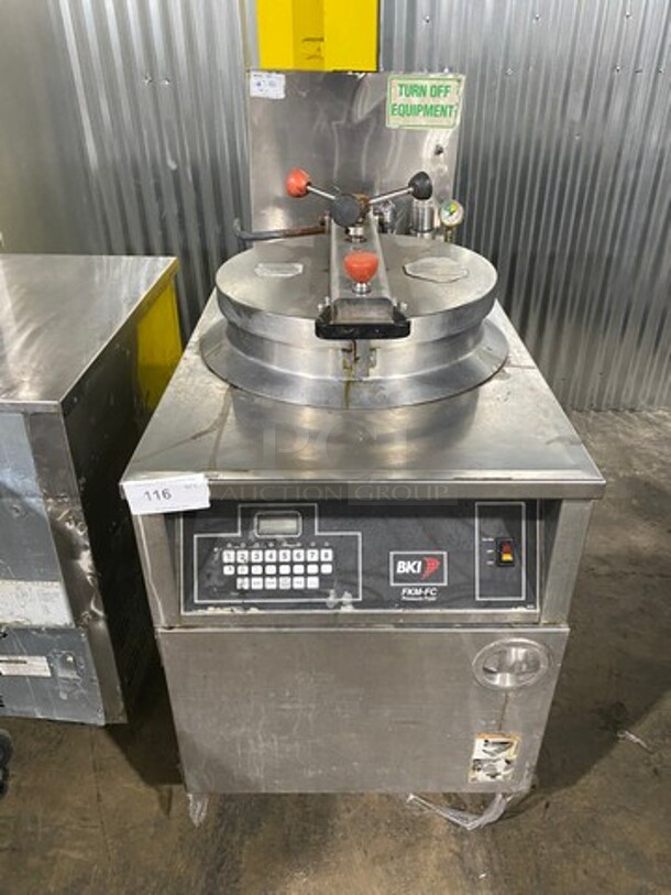 BKI Commercial Electric Powered Pressure Fryer! With Frying Basket! All Stainless Steel! On Casters! Model: FKMFC 208V 60HZ 3 Phase - Image 1 of 10