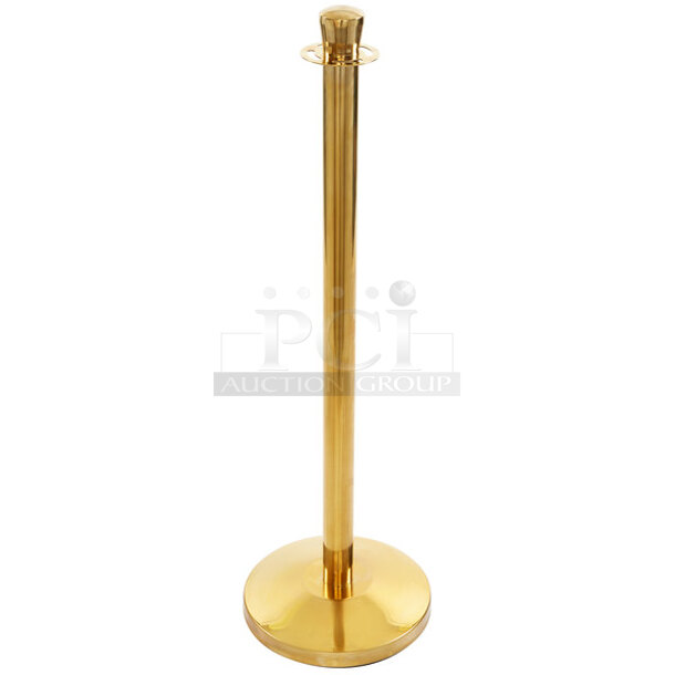 4 BRAND NEW SCRATCH AND DENT! Lancaster Table & Seating 164CRGLD 40" Gold Finish Metal Rope Top Stanchion. 4 Times Your Bid! - Image 1 of 4
