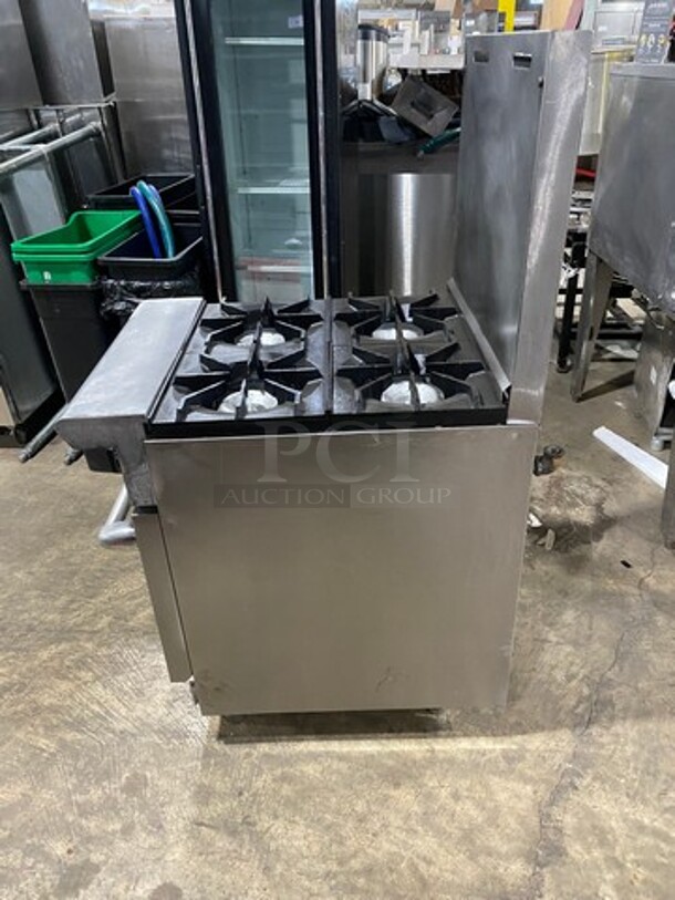 American Range Commercial Natural Gas Powered 4 Burner Stove! With Raised Back Splash! With Oven Underneath! All Stainless Steel! On Legs! - Image 2 of 9