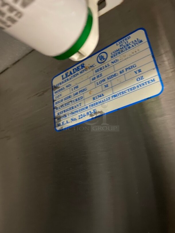 Leader Commercial 2 Sliding Door Back Bar Cooler! With View Through Doors! With Metal Rack! All Stainless Steel! On Legs! - Image 8 of 9