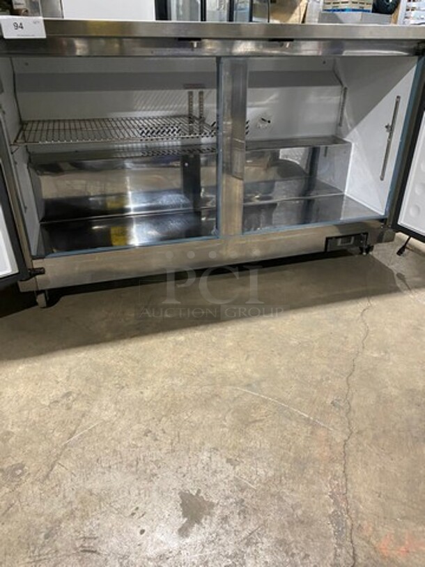 Artic Air Commercial 2 Door Lowboy/Worktop Cooler! With Poly Coated Racks! All Stainless Steel! On Casters! Model: AUC60RZ SN: H22037902 115V 60HZ 1 Phase - Image 5 of 8