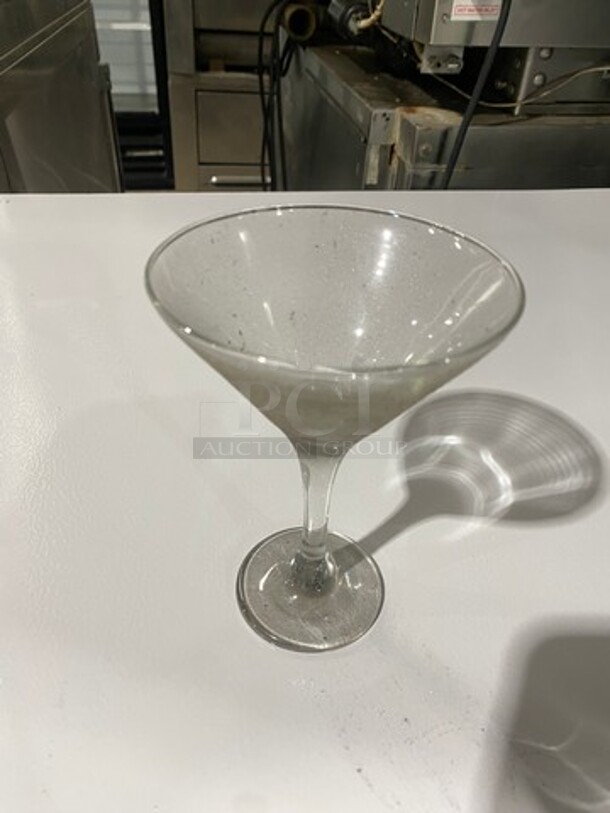 ALL ONE MONEY! Clear Glass Stemmed Martini Glasses! Includes Poly Cup Crate! - Image 2 of 4