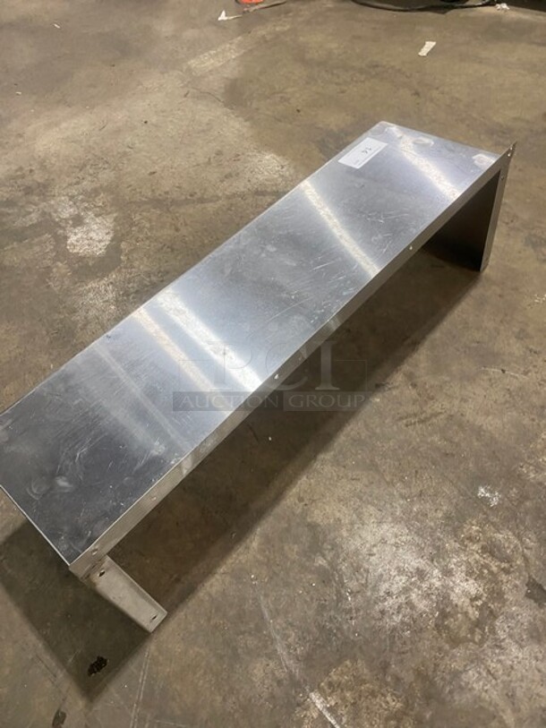 All Stainless Steel! Wall Mounted Commercial Shelf With Backsplash!  - Image 5 of 5