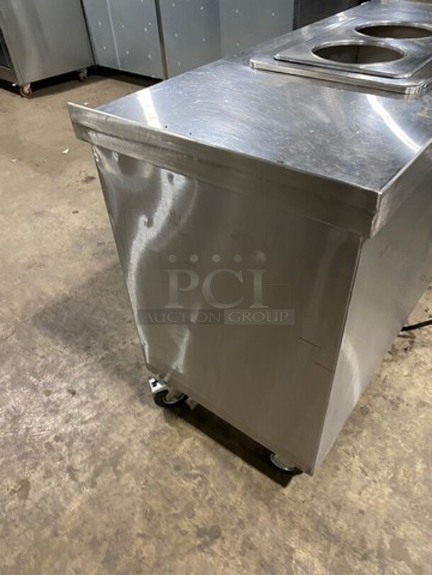 WIN Commercial Heated Food/ Soup Serving Steam Table Station! With Round Pan Adapter! With Storage Space Underneath! All Stainless Steel! On Casters! Model: WBHT100 SN: N0JA72125 208V 60HZ 1 Phase - Image 4 of 11