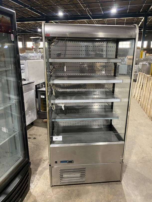 Sifa Commercial Refrigerated Open Grab-N-Go Display Case! With Pull Down Front Cover! Solid Stainless Steel! MODEL: GAEP6L096N0710 220V! - Image 1 of 8