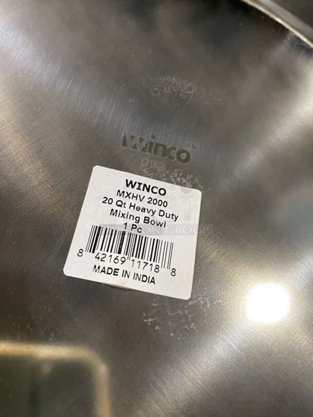 Winco 20qt Heavy Duty Mixing Bowl! - Image 4 of 5