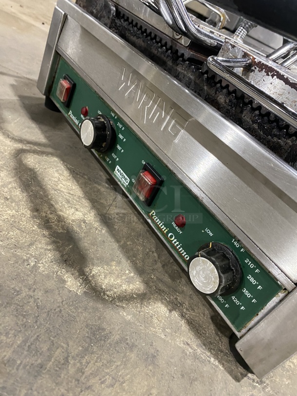 WARING PANINI OTTIMO Stainless Steel Commercial Countertop Dual Panini Press!  Model WPG300 240V/60Hz/ - Image 6 of 8