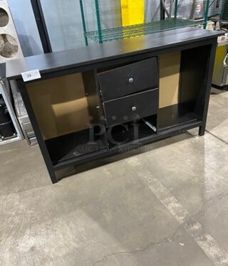 Black Wooden Storage Space Desk! On Legs!
