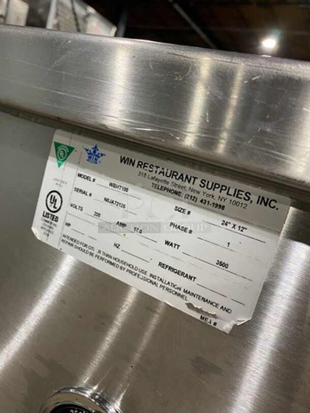 WIN Commercial Heated Food/ Soup Serving Steam Table Station! With Round Pan Adapter! With Storage Space Underneath! All Stainless Steel! On Casters! Model: WBHT100 SN: N0JA72125 208V 60HZ 1 Phase - Image 8 of 11