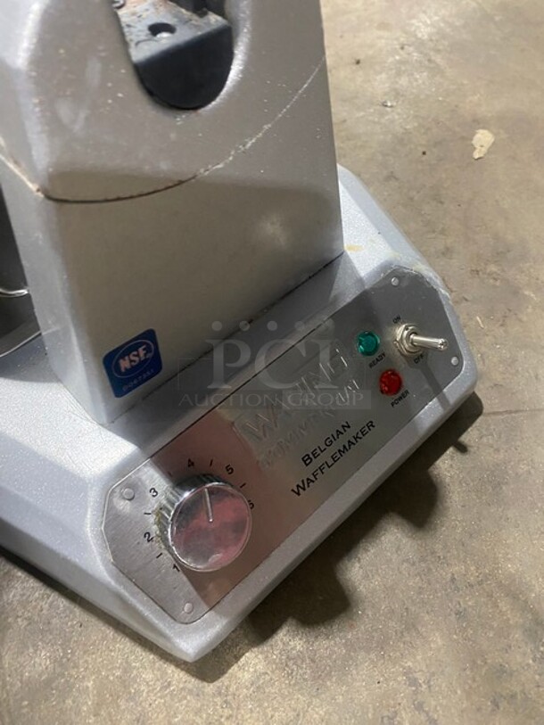 Waring Commercial Belgian Waffle Maker! Stainless Steel! 120V! Model WW180! Working When Removed! - Image 6 of 8