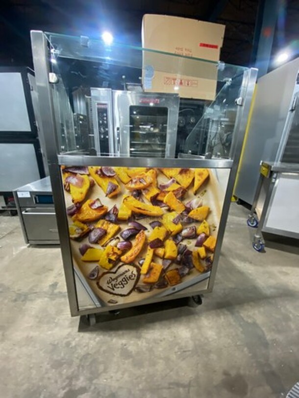 American Food Service Custom Made Commercial Mobile Cooking Counter! With Front Sneeze Guard! All Stainless Steel! On Casters! Model: AFCEO2JB1 SN: AFCWEGMANS413 120V - Image 3 of 8