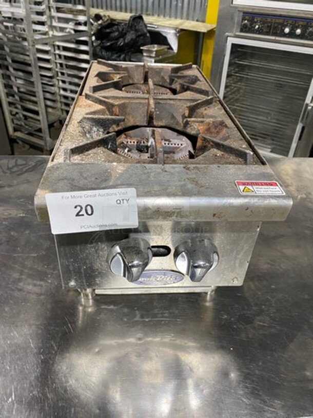 Late Model! Cookrite Commercial Countertop Gas Powered 2 Burner Range! All Stainless Steel! On Legs! Model: ATHP122 SN: ATHP122AUS100317081500C40263! Working When Removed! 