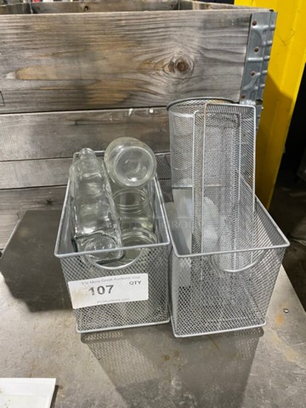 ALL ONE MONEY! MISCELLANEOUS! Includes Assorted Glasses, Assorted Baskets! - Image 1 of 4