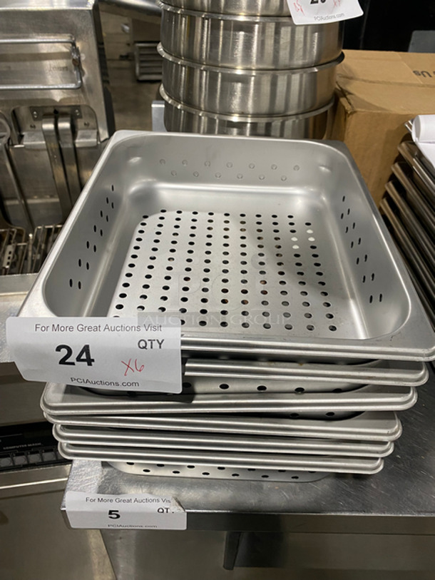 NEW! Stainless Steel Perforated Pans! 6x Your Bid!