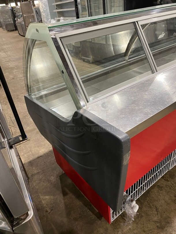 All Stainless Steel Commercial Refrigerated Deli Case! With Curved Front Glass! With Sliding Rear Access Doors!  - Image 4 of 5