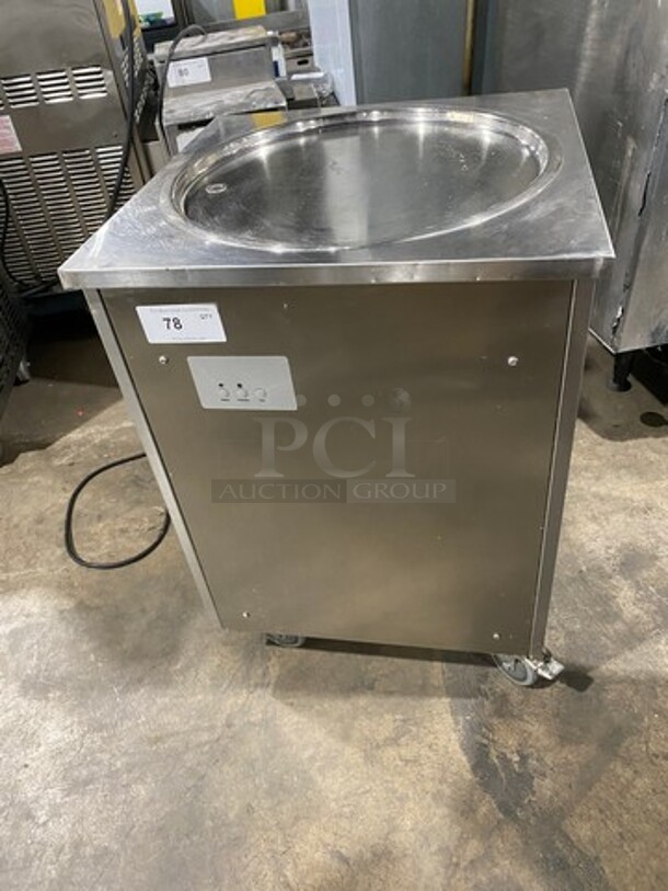 Commercial Fried Ice Cream Roll Machine! All Stainless Steel! On Casters! WORKING WHEN REMOVED!