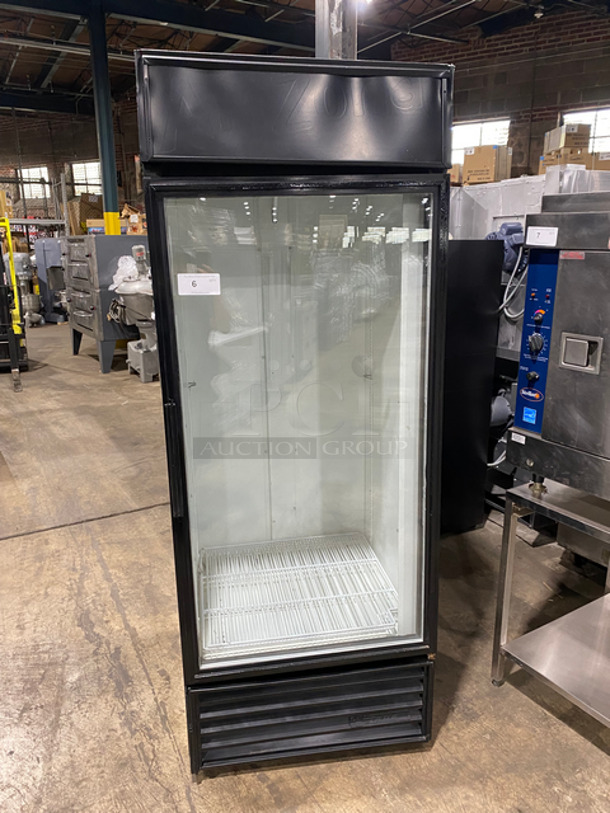 True Commercial Single Door Reach In Refrigerator Merchandiser! With View Through Door! With Poly Coated Racks! Model: GDM26 SN: 1417182 115V 60HZ 1 Phase