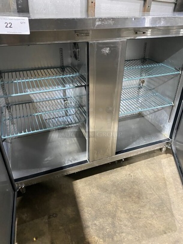 Commercial 2 Door Bar Back Cooler! With Solid Doors! All Stainless Steel! On Legs! - Image 5 of 8