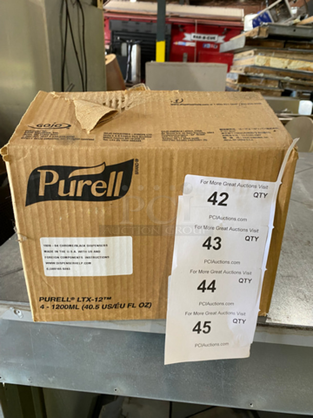 NEW! IN THE BOX! Purell Mount Wall Hand Sanitizer/ Soap Dispenser! Holds 40.5 OZ! 4 Dispensers Per Box! 2 Boxes For This Number Only! 8x Your Bid!