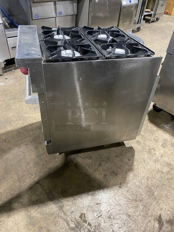 Therma Tek Commercial Natural Gas Powered 4 Burner Stove! With Oven Underneath! All Stainless Steel! On Legs! - Image 2 of 10