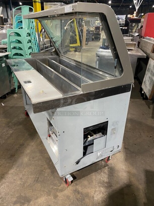 Duke Commercial Sandwich Prep Line Unit! With Slanted Front Glass! With Commercial Cutting Board! All Stainless Steel! On Casters! Model: SUBCPTC60M SN: 07063219 120V 60HZ 1 Phase - Image 4 of 8