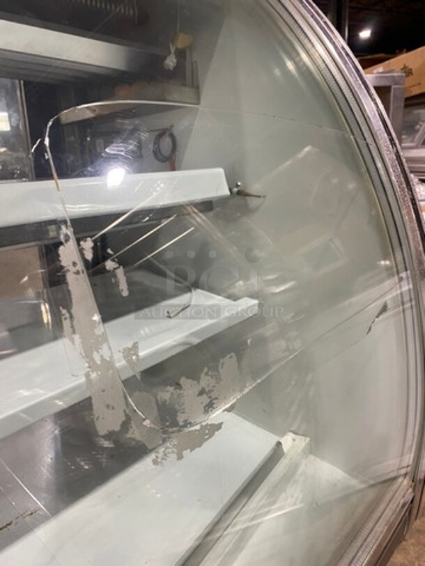 2010 Leader Commercial Refrigerated Bakery Display Case Merchandiser! With Curved Front Glass! With Rear Access Doors! Stainless Steel Body! Model: RHDL48 SN: PT10M1682D 115V 60HZ 1 Phase - Image 8 of 9