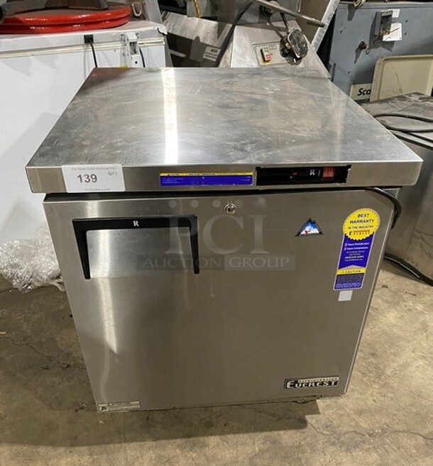 Everest Stainless Steel Commercial Single Door Lowboy/ Worktop Cooler! Model: ETBR1 SN:BTBR118010013 115V 1PH  - Image 1 of 8