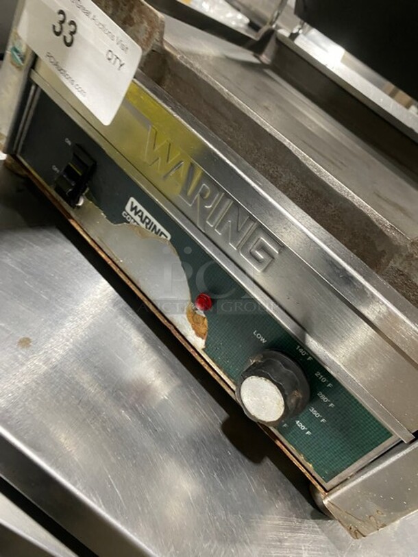 Waring Commercial Countertop Panini/Sandwich Tostato Supremo Grill! All Stainless Steel! Press With Flat Surface! Model: WFG250 120V - Image 7 of 8