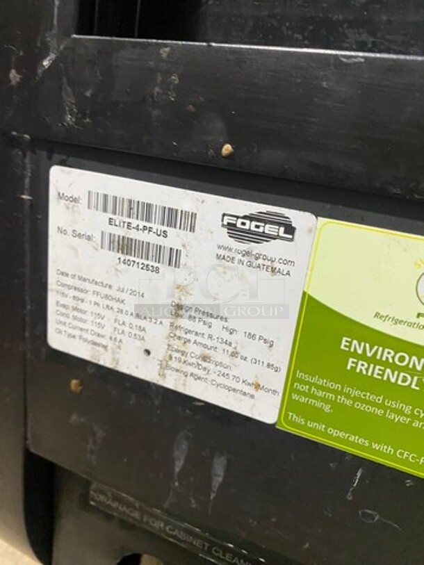 2014 Fogel Commercial Refrigerated Deli/ Bakery Display Case Merchandiser! With Curved Front Glass! With Rear Access Doors! Model: ELITE4PFUS SN: 140712538 115V 60HZ 1 Phase - Image 6 of 7