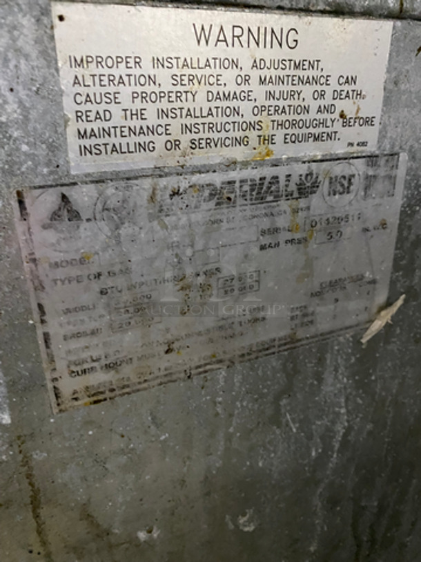 Imperial Commercial Natural Gas Powered 4 Burner Stove! With Raised Back Splash And Salamander Shelf! With Oven Underneath! All Stainless Steel! On Casters! - Image 5 of 11